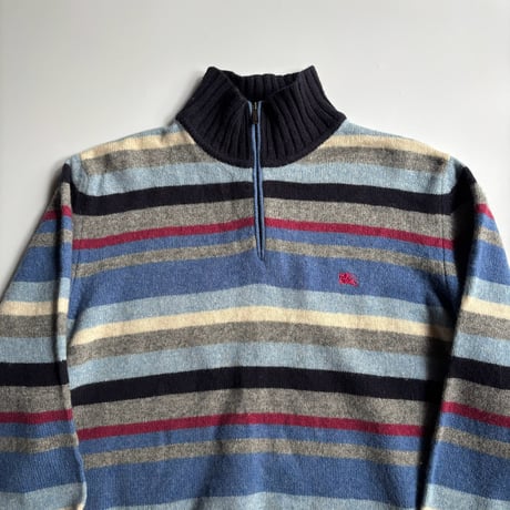 Burberry striped half zip knit