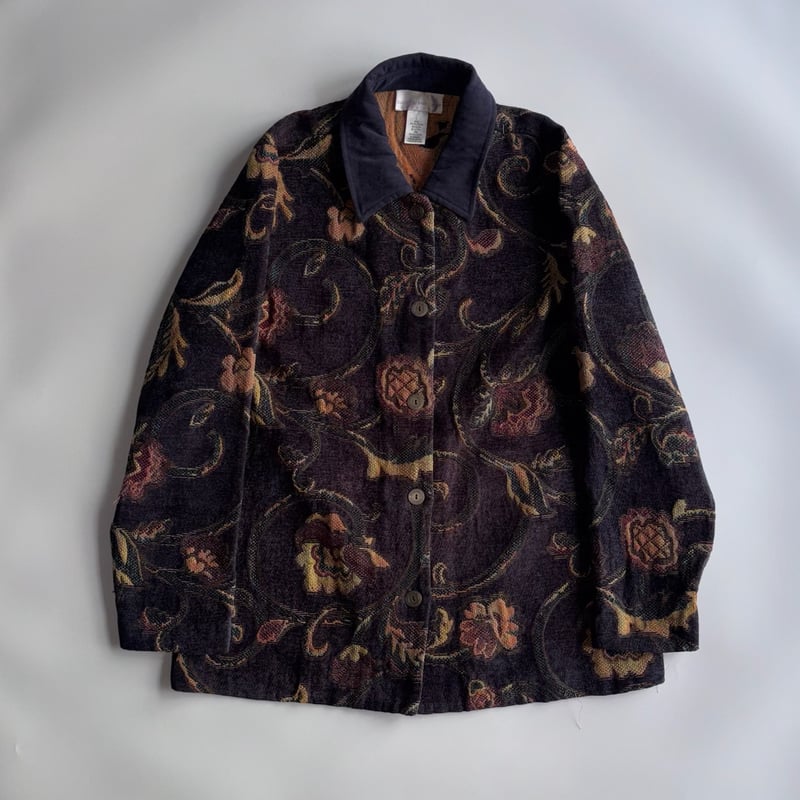 90's~ Floral pattern jacquard jacket | sui & shara