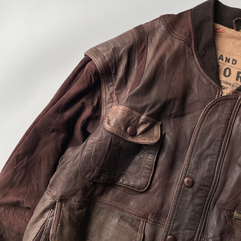 ジャケット・アウター 90s vintage suede Leather tracker jacket 90s vintage suede Leather tracker jacket