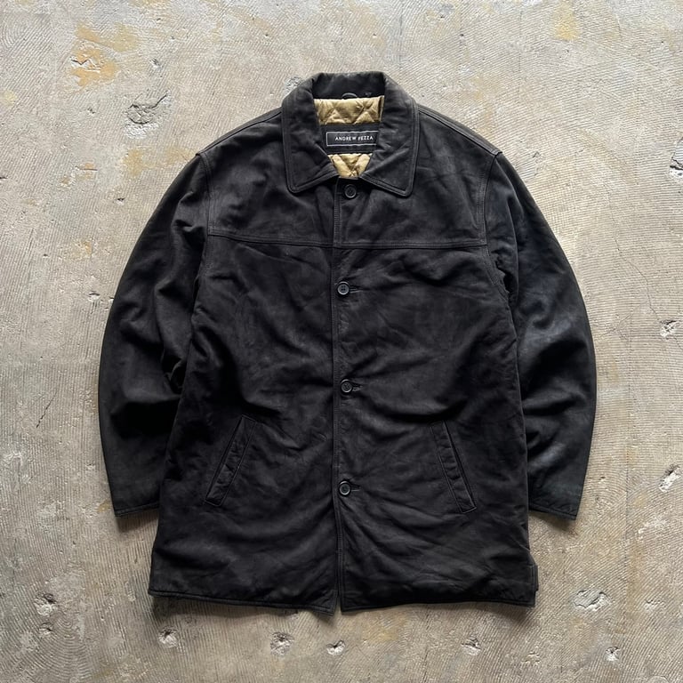 90s Andrew Fezza suede leather car coat