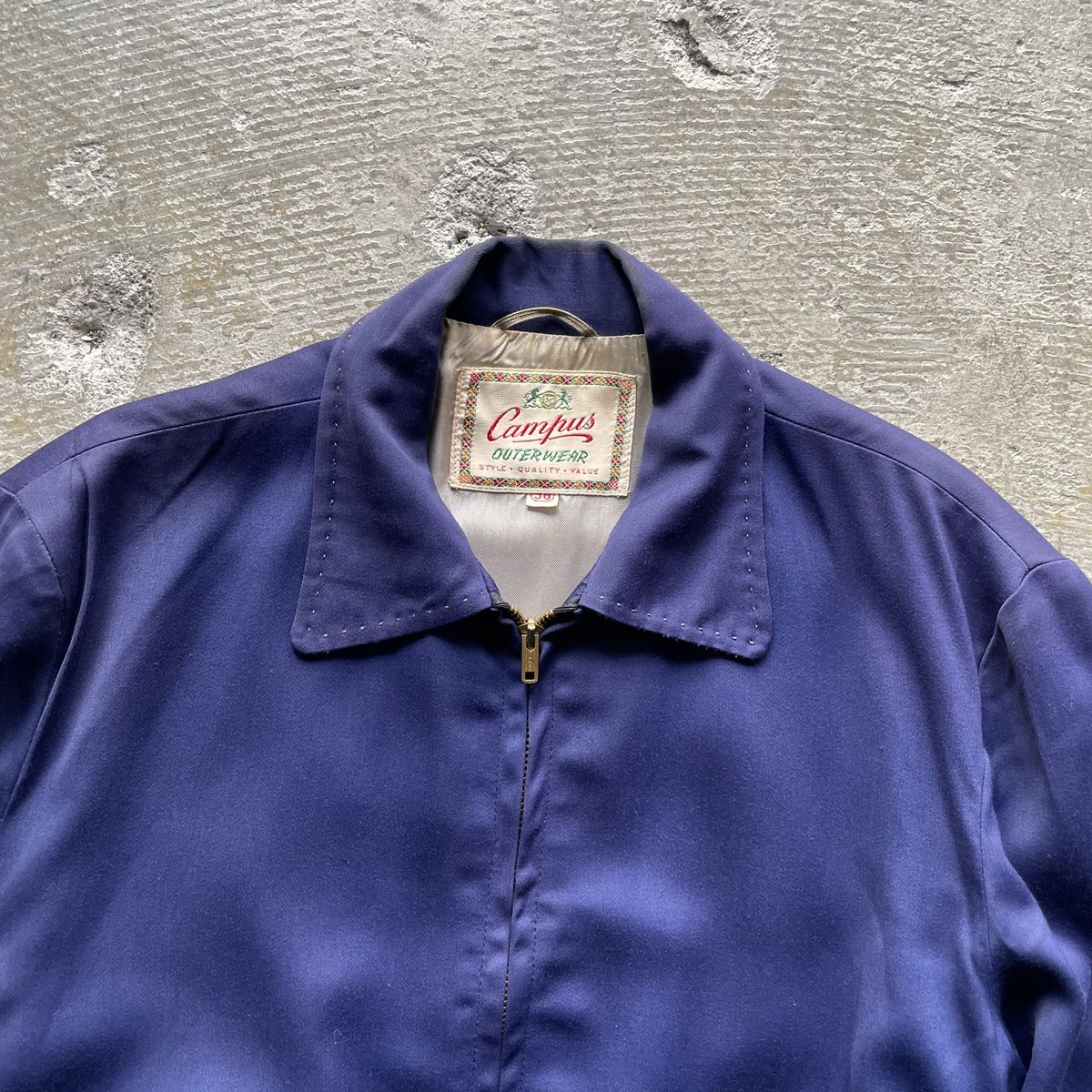 50〜60's ギャバジャン CAMPAS 短丈 ボックス 濃紺 50's 60's