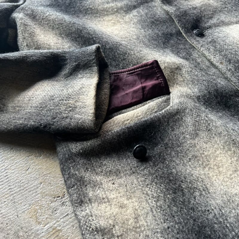 70s western ombre check wool tailored jacket |