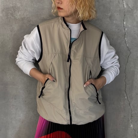 ムーンストーン　軽量中綿パッカブルベスト　M ナイロン　90' MOON STONE - 90s MOONSTONE パッカブルナイロンベスト ブラック