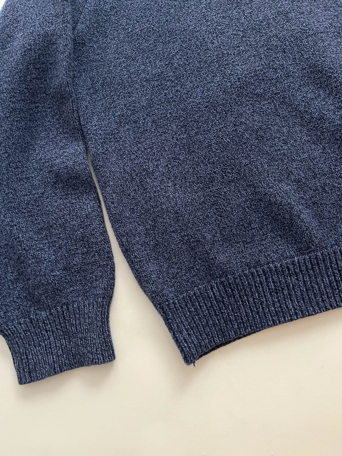 90s Lands end cotton henley neck knit sweater |