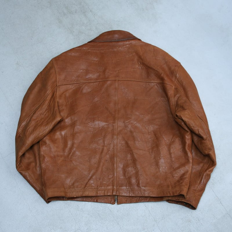 【激渋】90s wind armor 肉厚レザージャケット 短丈 ブラウン M 90s Zip up design leather jacket | sui & shara