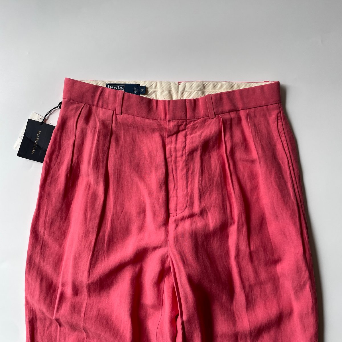 90s Ralph Lauren linen/silk 2tuck slacks 