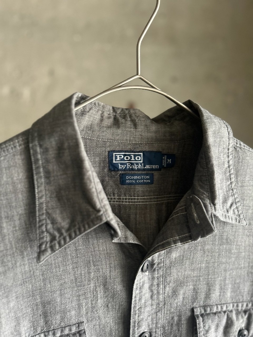 90s ラルフローレン ワークシャツ ポニー無し フロリダ L POLO RALPH LAUREN - 90s ポロラルフローレン BONNARD オープン