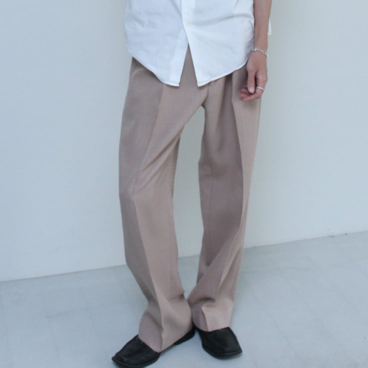 90年代 スラックス（90s Polyester fablic straight silhouette 2tuck slacks）