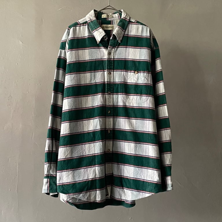 90年代 ネルシャツ(90s St John's bay striped flannel shirt)
