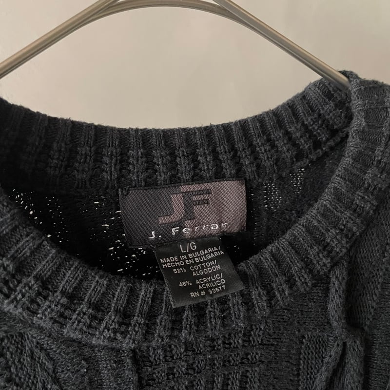 90s J.ferrar 3D knit sweater “black” | sui & shara 90s J.ferrar 3D knit sweater “black” | sui & shara