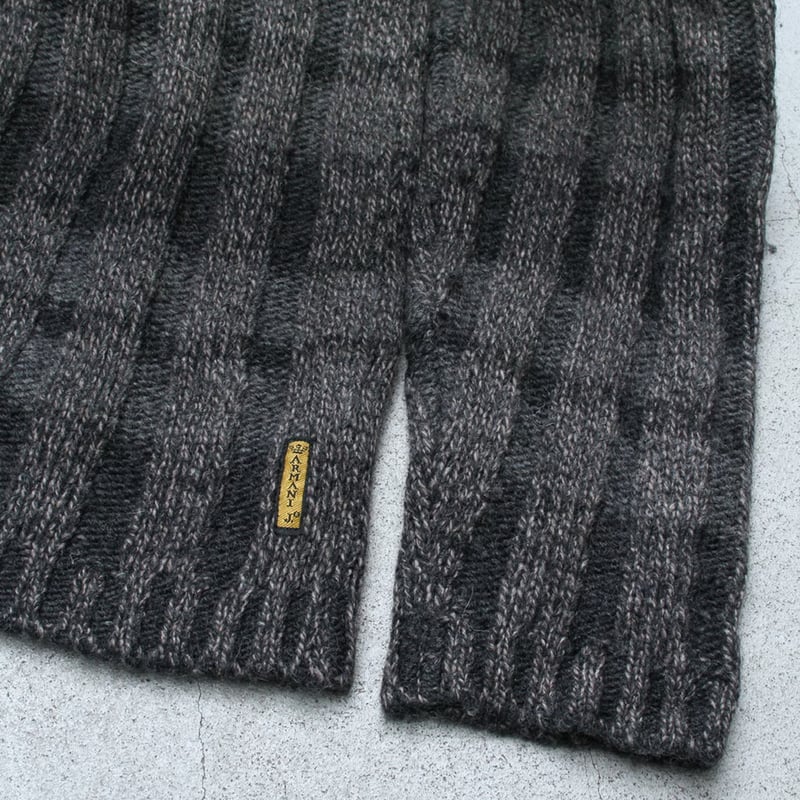 90s ARMANI JEANS plaid pattern knit sweater mad