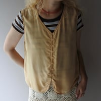 button design silk vest