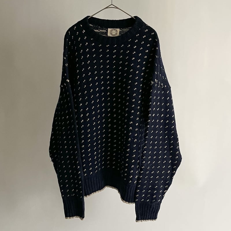 80s ISLESBORO KNITWEAR Birds eye wool knit swea