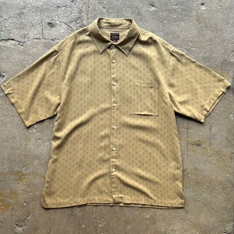 90s ビンテージ Neiman Marcus シルクシャツ XL 90's Neiman Marcus total pattern silk shirt | s