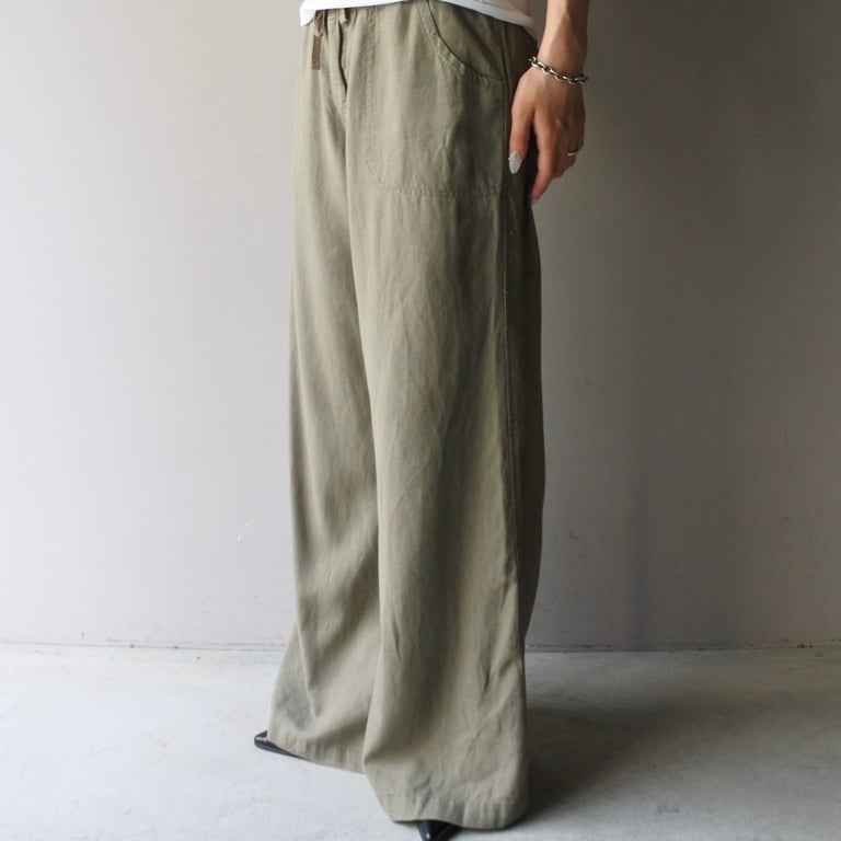 ワイドパンツ（wide flare linen×rayon easy pants）