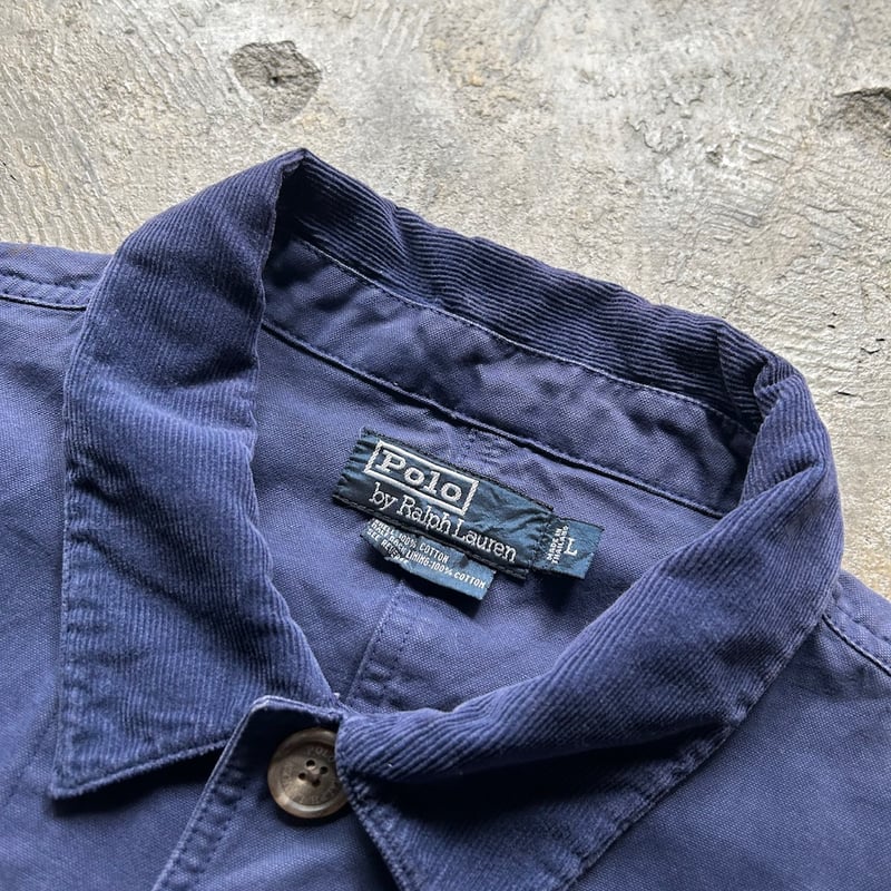 ラ*ン様 90s ポロ ラルフローレン カバーオール ワークジャケット ネイビー ラ*ン様 90s ポロ ラルフローレン カバーオール ワーク