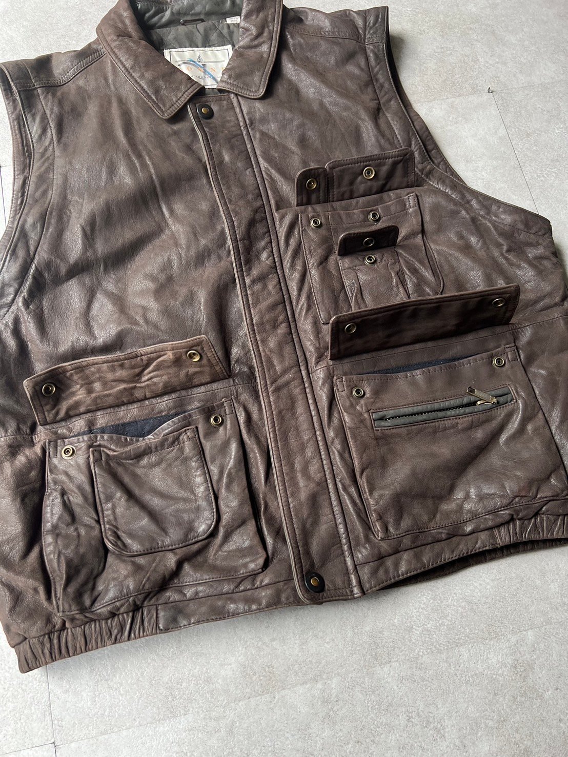 90s~y2k London fog PVC フィッシングジャケット Vintage 90s LONDON FOG Mens 44 Jacket Rain Coat Zip Front