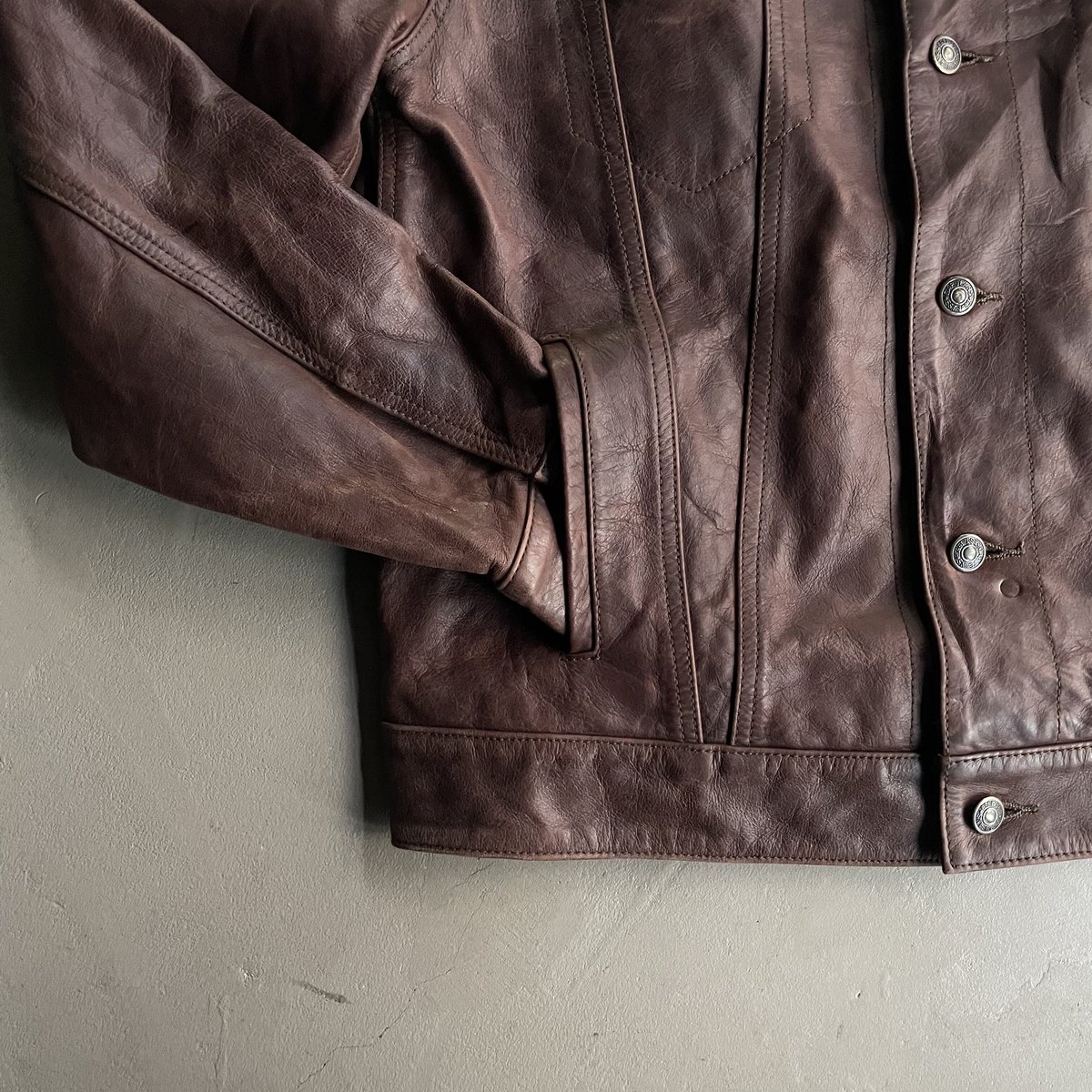 OLD GAP 00s Y2K 3rd レザー トラッカー ジャケット 00s GAP ギャップ レザー トラッカージャケット 本革 オールド