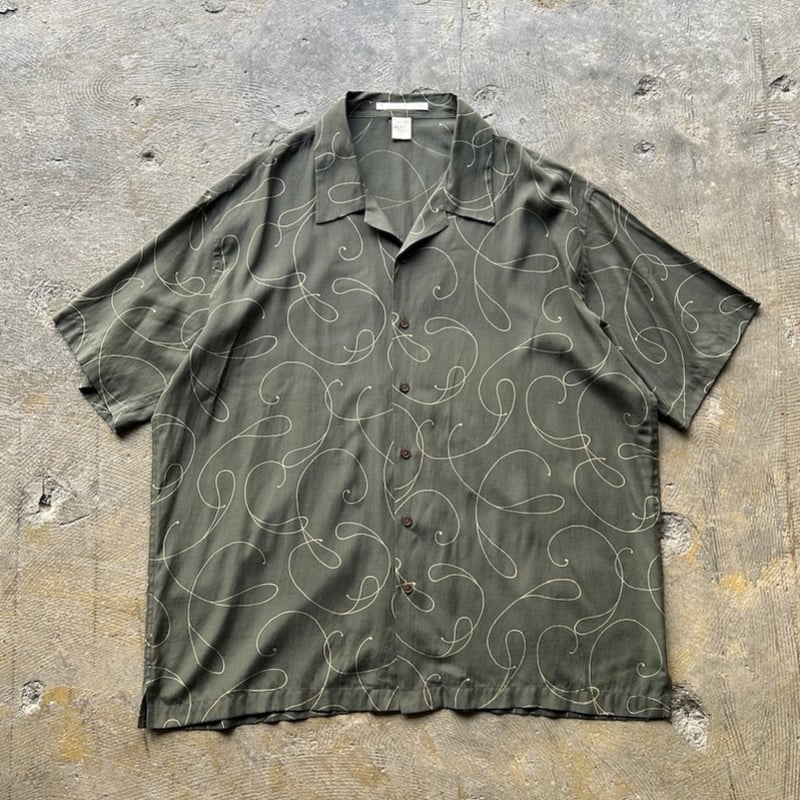 PERRY ELLIS PORTFOLIO ジャケット　古着　短丈 90's PERRY ELLIS total pattern silk×cotton shir