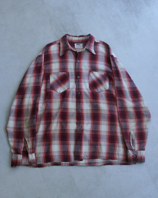 70s Montgomery ward ombre plaid pattern shirt