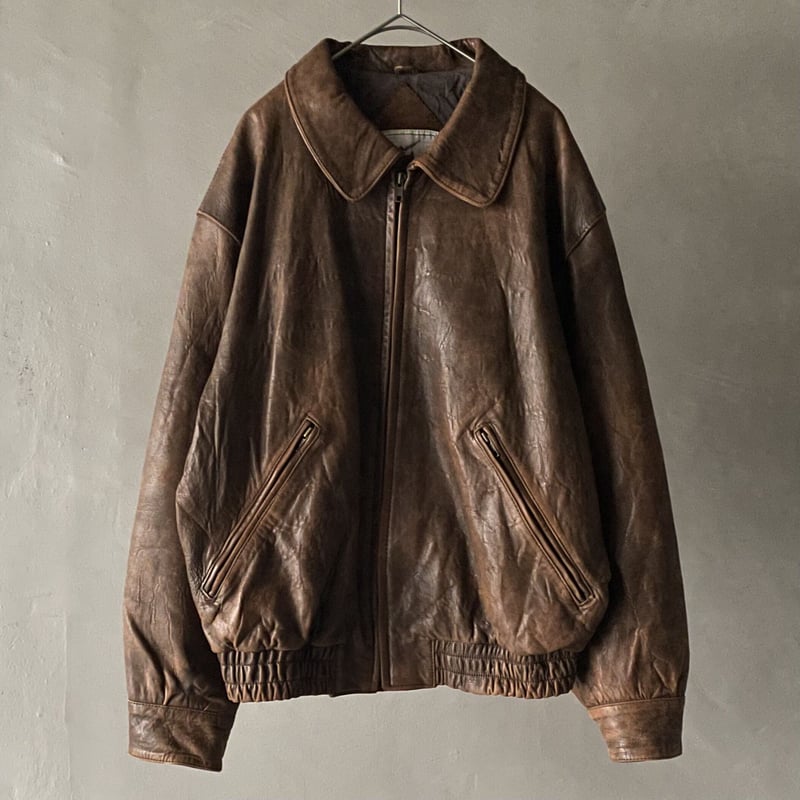 LUIS ALVEAR レザージャケット 本革 ブラウン XL 90s Luis alvear