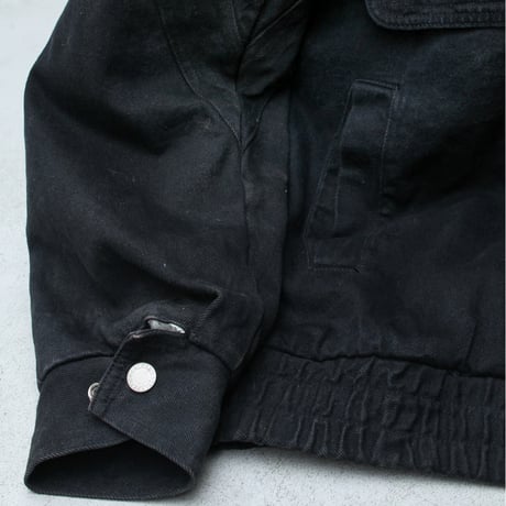 90s Layered front design denim jacket with boa liner