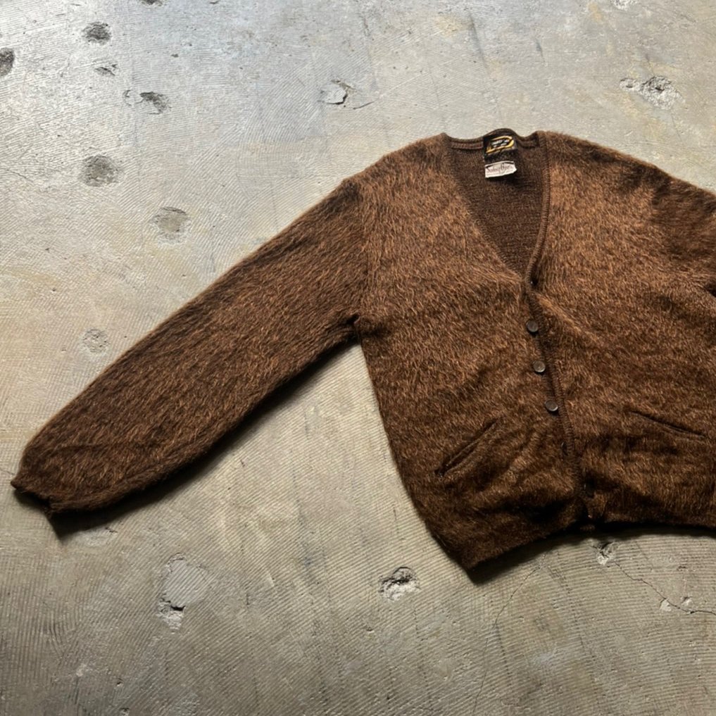 60s Shaggy man mohair shaggy knit cardigan | su...