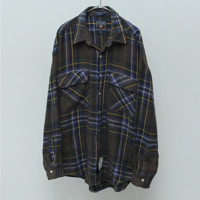80s~ CHAPS ralph lauren acrylic/wool flannel shirt｜ラルフローレン
