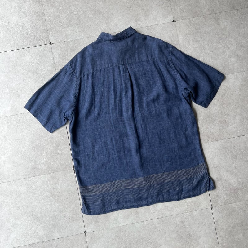 PERRY ELLIS stripe design linen shirt | sui & s