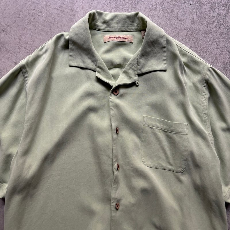 Tommy bahama open collar S/S silk shirt | sui &