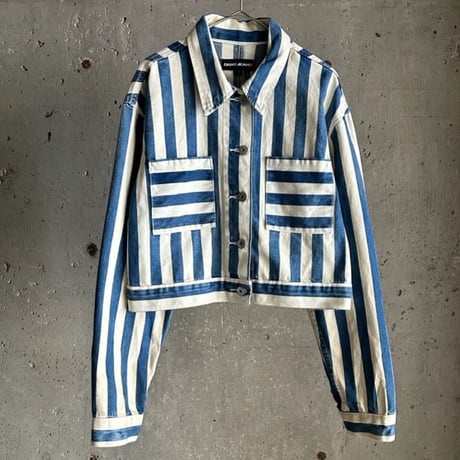 DKNY JEANS stripe pattern denim jacket