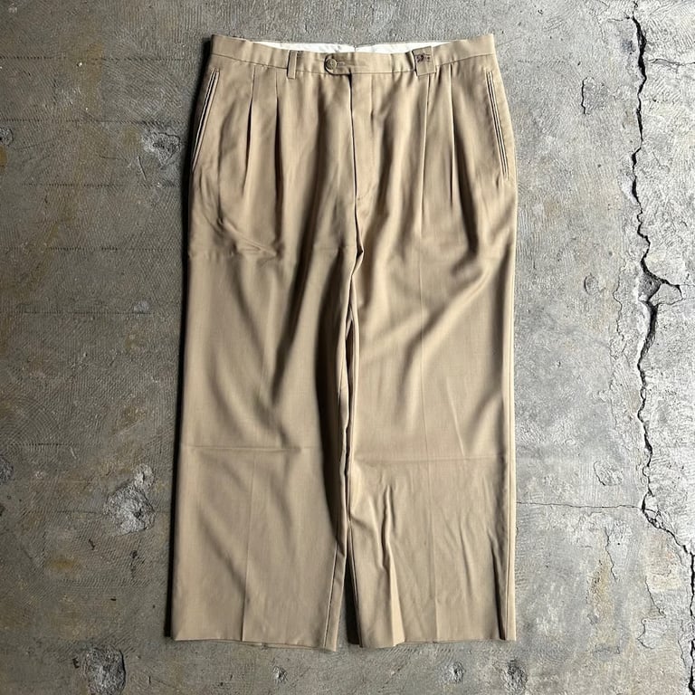 80's Burberry summer wool 2tuck slacks｜バーバリー