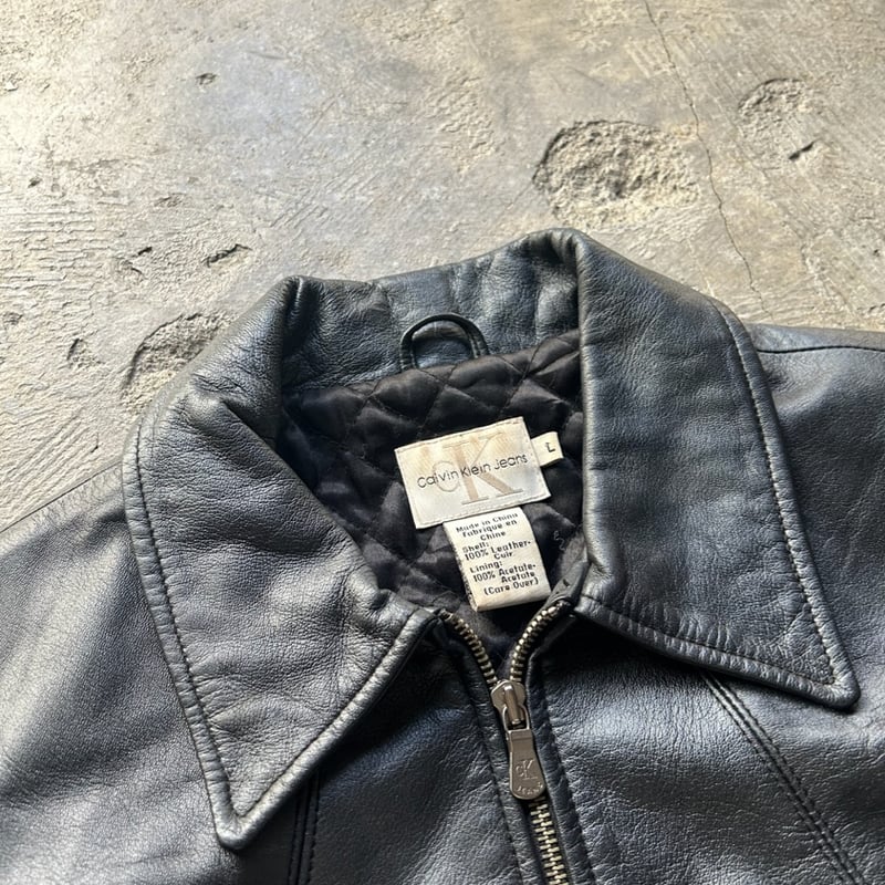 さ*う様 90s カルバンクライン　 real　leather jacket さ*う様 90s カルバンクライン real leather jacket - メルカリ