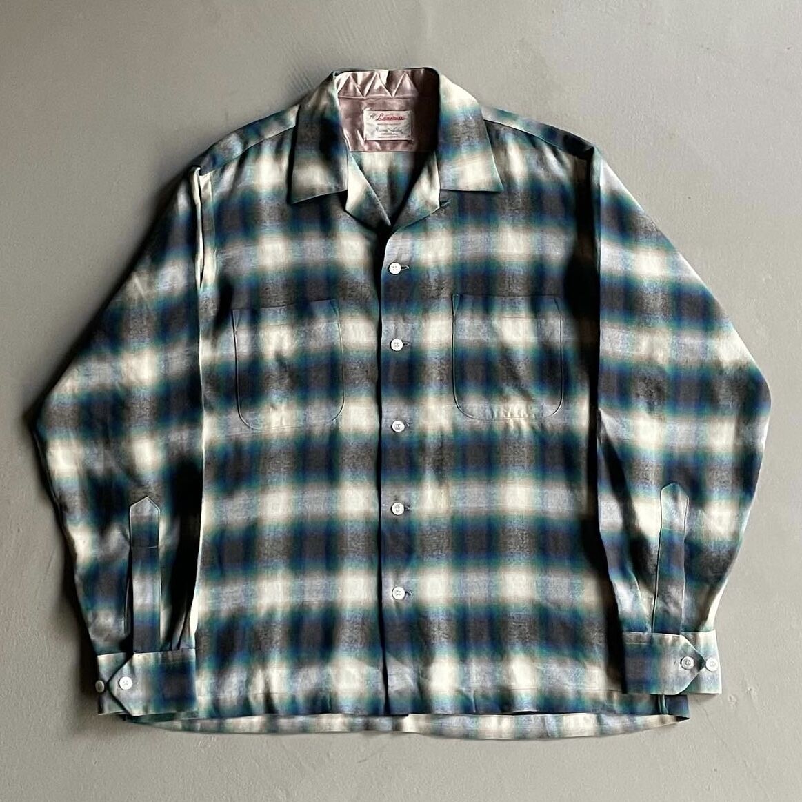 60s Ombre check wool shirt made in Italy | sui