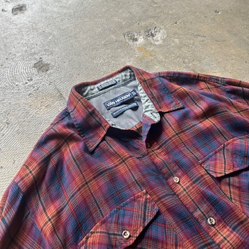 トップス VAN HEUSEN ombre check rayon shirt トップス VAN HEUSEN ombre check rayon shirt 1960's