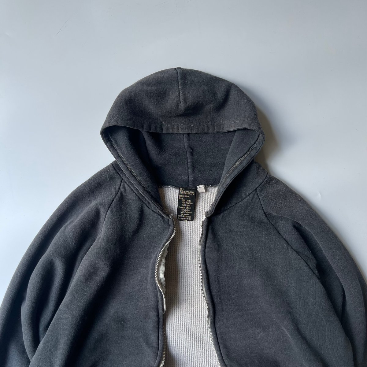 80s Bronzini double face zip up hoodie 