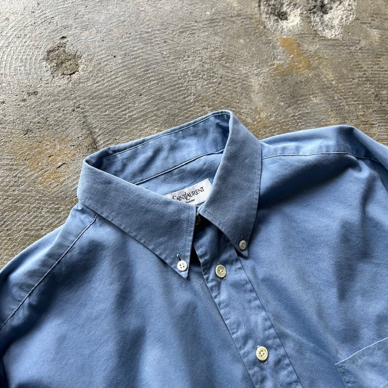90s Yves Saint Laurent 半袖 開襟 オックスフォードシャツ 90s Yves Saint Laurent 半袖 開襟 オックスフォードシャツ