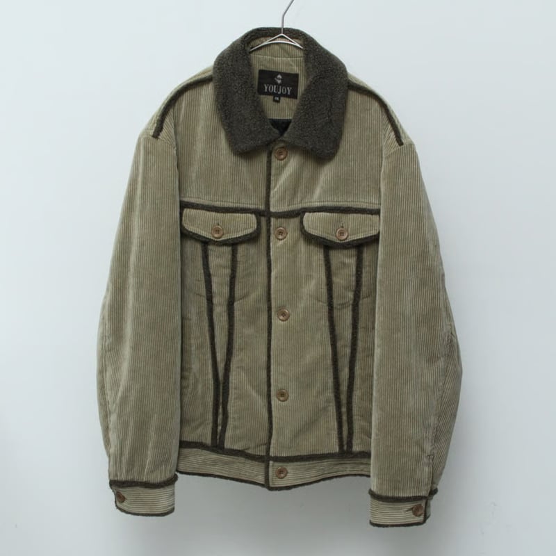 90s boa fleece swiching design corduroy jacket