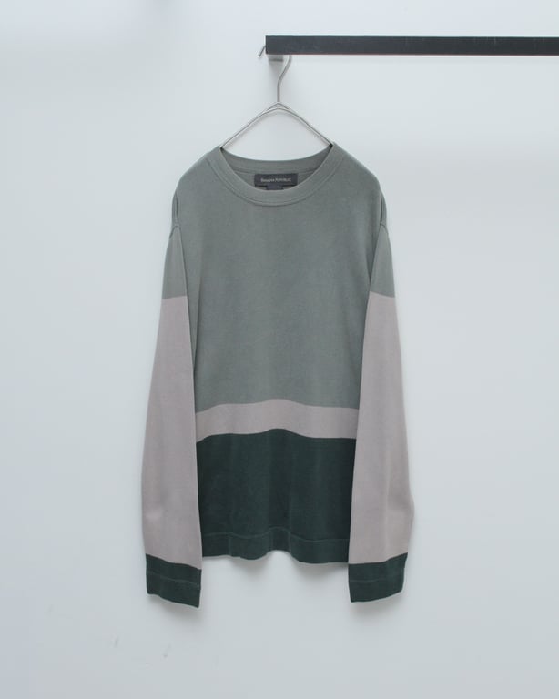 90s~ Banana republic swiching color design knit sweater｜バナナリパブリック