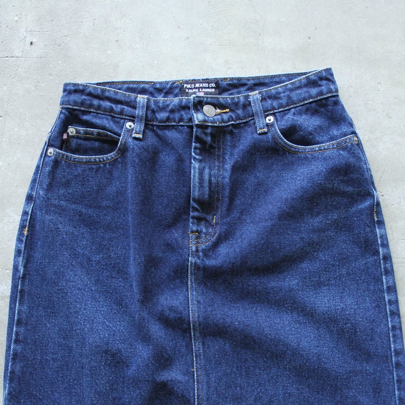 POLO RALPH LAUREN：デニムロングスカート　巻きスカート Polo Ralph Lauren パッチワーク デニムスカート | ブルー | FARFETCH JP