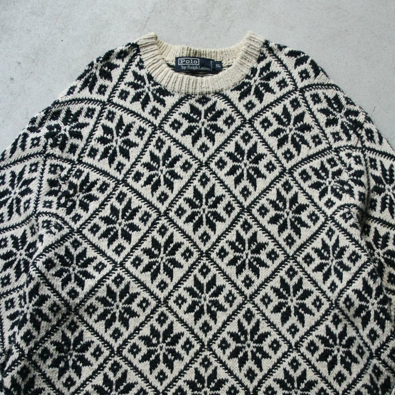 90s Ralph lauren whole pattern hand knit sweate