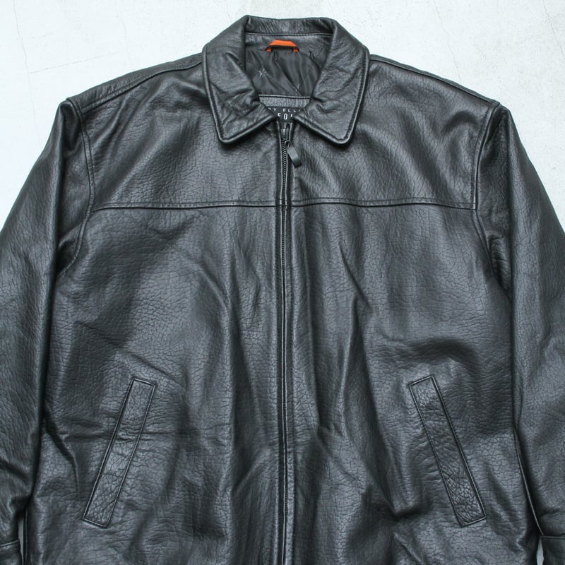 PERRY ELLIS PORTFOLIO ブラックレザージャケット L Perry Ellis Portfolio Insulated Lambskin Premium Leather Jacket