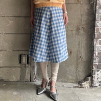 Gingham check flare skirt