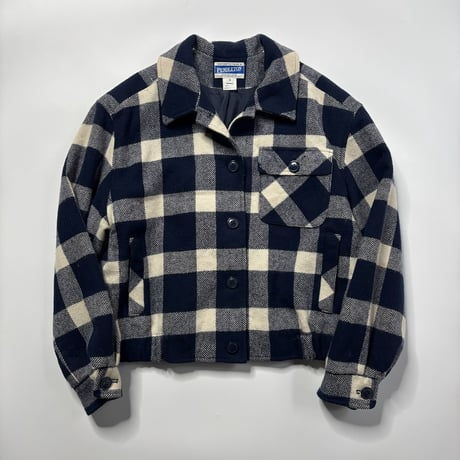 Pendleton block plaid wool shirt jacket