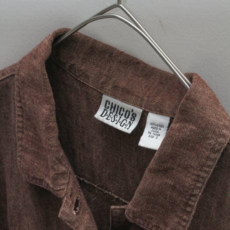90s linen design trucker jacket