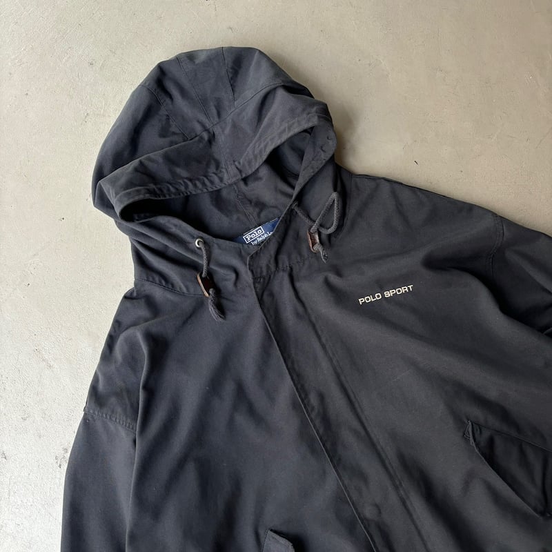 90s POLO SPORT Logo Nylon Jacket 灰紺 L ポロスポーツ