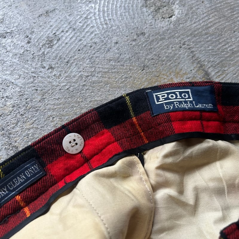 90s Polo Ralph Lauren tartan check 2 tuck wool
