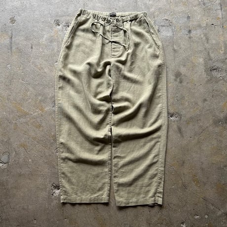 Linen×cotton easy wide pants