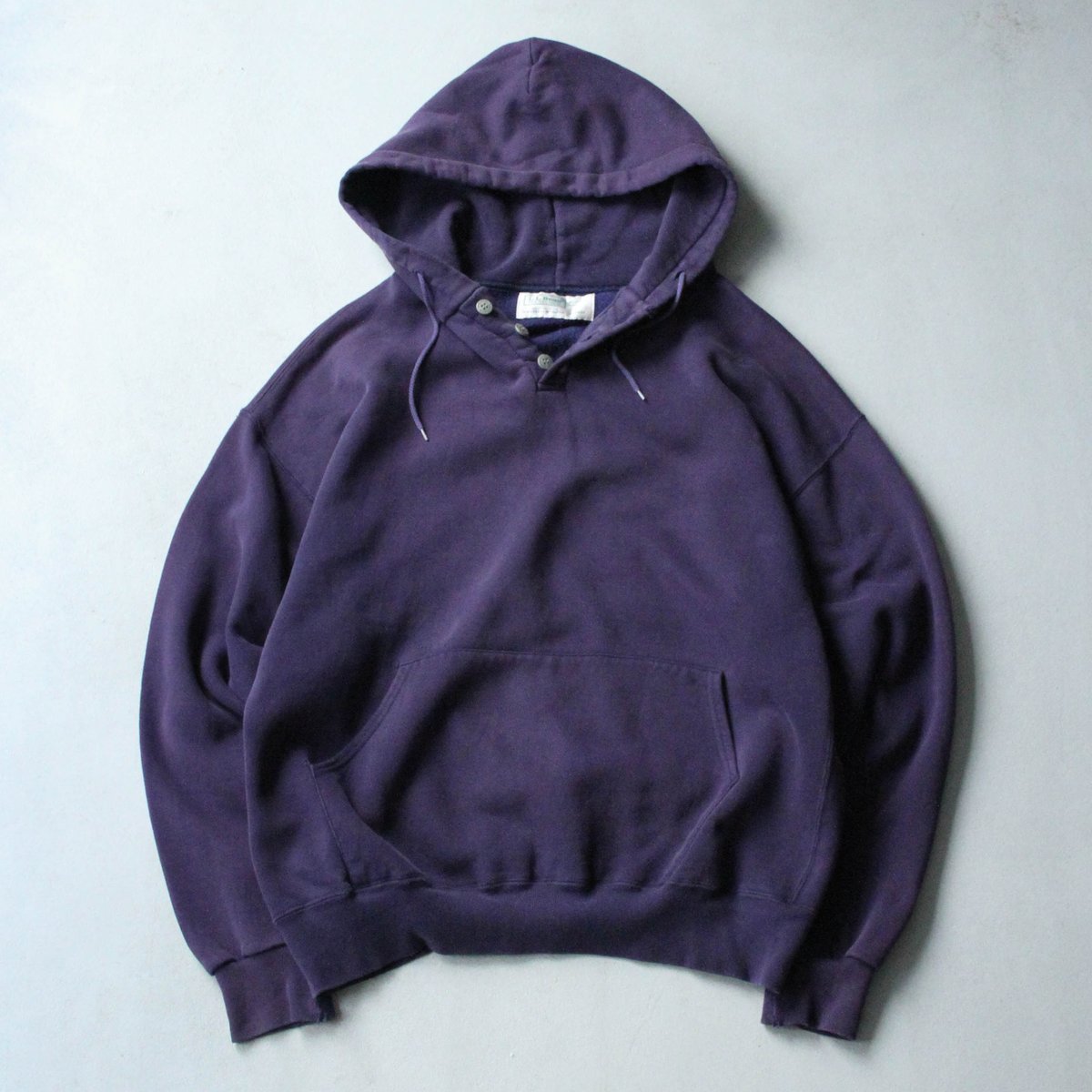 90s L.L.bean/Russell half button sweat hoodie |