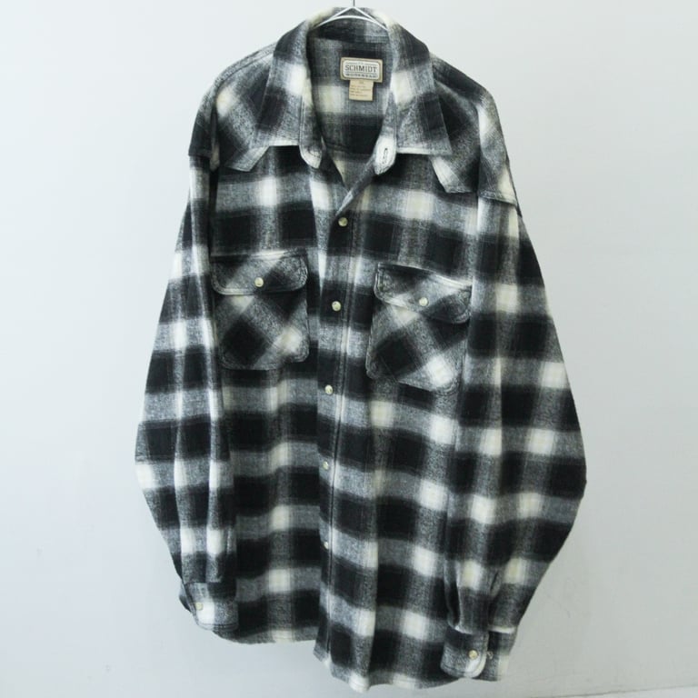 00s Ombre plaid pattern western flannel shirt